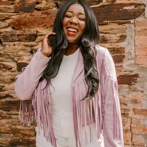 Vici Walford Cropped Fringe Faux Suede Jacket